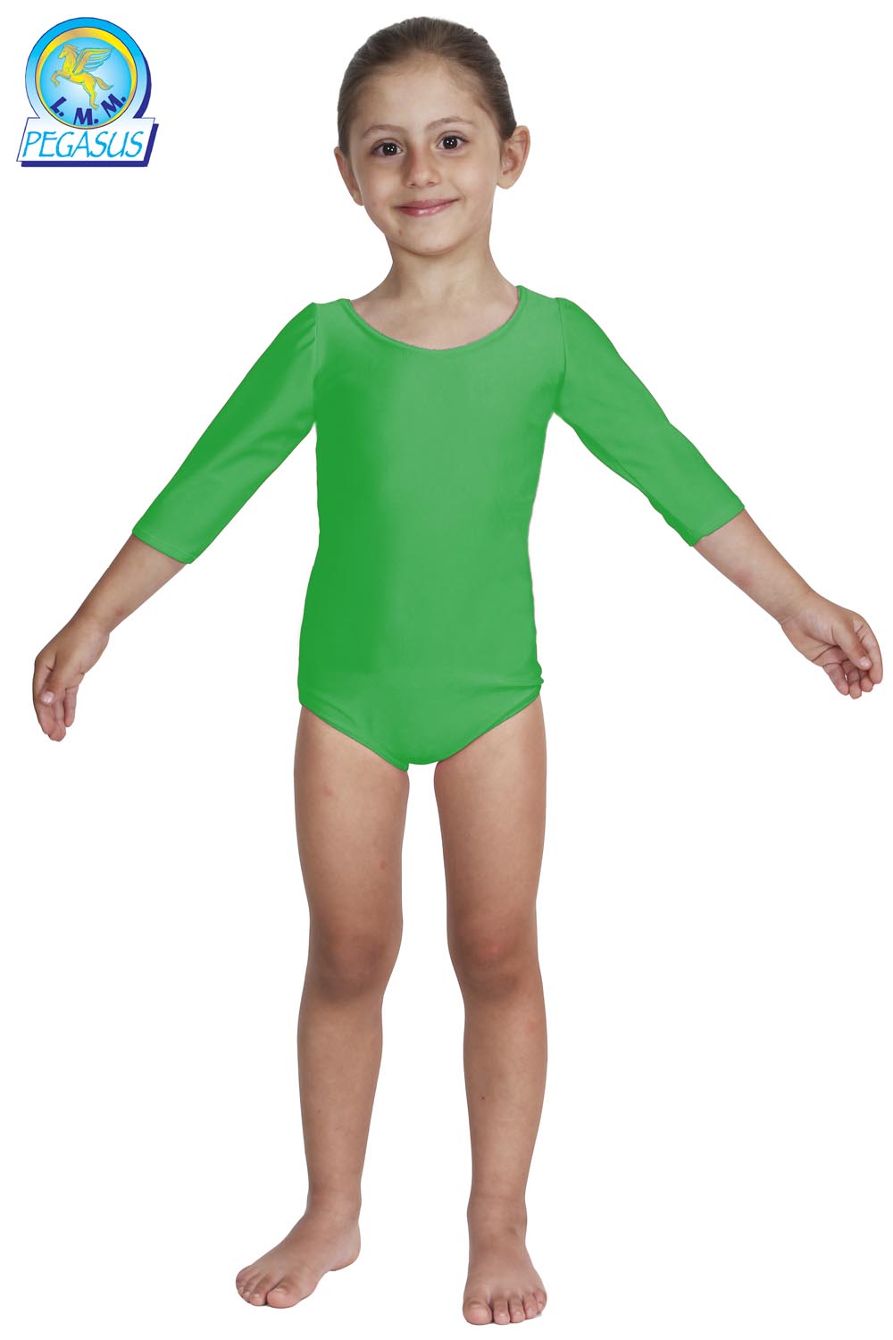 BODY DANZA IN LYCRA MANICA TRE QUARTI VERDE BABY